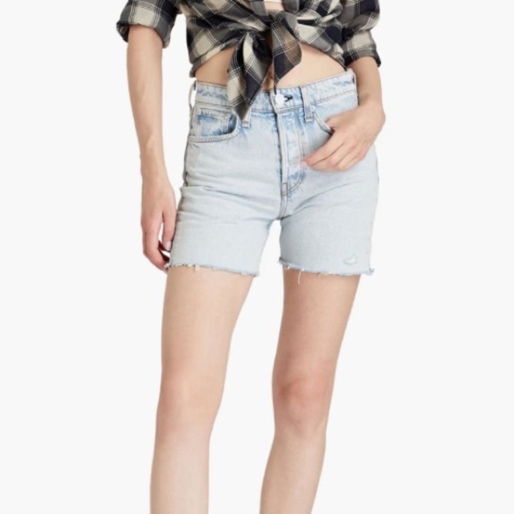 NWT Rag & Bone $165 Maya High Rise Shorts in Ditch Plains Wash Size 27